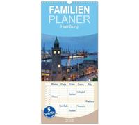 Familienplaner 2026 - Hamburg mit 5 Spalten (Wandkalender, 21 x 45 cm) CALVENDO: Eine fotografische Reise durch das abendliche Hamburg