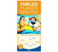 Familienplaner 2026 - Hund und Herrchen. Zu zweit allein im Chaos mit 5 Spalten (Wandkalender, 21 x 45 cm) CALVENDO: Wenn Hunde sprechen könnten würden sie wahrscheinlich so kommentieren!