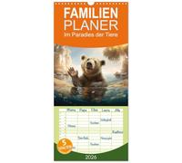Familienplaner 2026 - Im Paradies der Tiere mit 5 Spalten (Wandkalender, 21 x 45 cm) CALVENDO: Tiere in Ihrem Paradies laden zum Geniessen ein