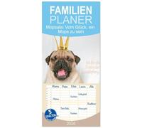 Familienplaner 2026 - Mopsala: Vom Glück, ein Mops zu sein mit 5 Spalten (Wandkalender, 21 x 45 cm) CALVENDO: Humorvolles und geistreiches über den besten Freund des Menschen