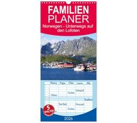 Familienplaner 2026 - Norwegen - Unterwegs auf den Lofoten mit 5 Spalten (Wandkalender, 21 x 45 cm) CALVENDO: Wandern und Fotografieren auf den Lofoten