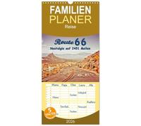Familienplaner 2026 - Nostalgie auf 2451 Meilen - Route 66 mit 5 Spalten (Wandkalender, 21 x 45 cm) CALVENDO: Route 66, endlos lange Straße von Chicago (Illinois) nach Santa Monica (Kalifornien).