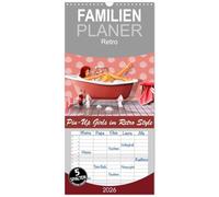 Familienplaner 2026 - Pin-Up Girls im Retro Style by Mausopardia mit 5 Spalten (Wandkalender, 21 x 45 cm) CALVENDO: Eine Reise in die 50er Jahre mit Oldtimern und sexy Pin-Up Girls.
