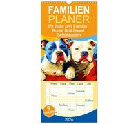 Familienplaner 2026 - Pit Bulls und Familie. Bunte Bull Breed Schönheiten mit 5 Spalten (Wandkalender, 21 x 45 cm) CALVENDO: Eine Sammlung einzigartiger Hunde-Porträts in farbenfrohen Paintings