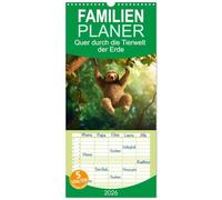 Familienplaner 2026 - Quer durch die Tierwelt der Erde mit 5 Spalten (Wandkalender, 21 x 45 cm) CALVENDO: Mal nicht die üblichen Tierarten im Portrait