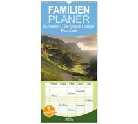 Familienplaner 2026 - Schweiz - Die grüne Lunge Europas mit 5 Spalten (Wandkalender, 21 x 45 cm) CALVENDO: Wo Grün herrscht