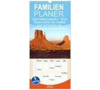 Familienplaner 2026 - USA Nationalparks - Eine Reise durch die Vielfalt und Schönheit der Naturparks Nordamerikas mit 5 Spalten (Wandkalender, 21 x 45 ... Landschaften im (Süd-) Westen der USA