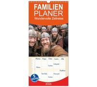 Familienplaner 2026 - Wundervolle Zeitreise mit 5 Spalten (Wandkalender, 21 x 45 cm) CALVENDO: Selfie Manie in den Zeitepochen