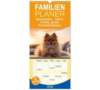 Familienplaner 2026 - Zwergspitze - kleine Hunde, große Persönlichkeiten mit 5 Spalten (Wandkalender, 21 x 45 cm) CALVENDO: Charmante Miniaturhunde in wundervollen Szenen