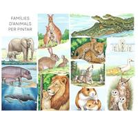 Famílies d'animals: Animals adults amb les seves cries per a pintar - Un llibre realista per a compartir en família