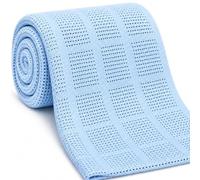 Family Bedding Coperta in Cotone Blu - King Size | Reversibile Leggera Coperta Termica | Morbido Design Tradizionale (230 x 260 cm)