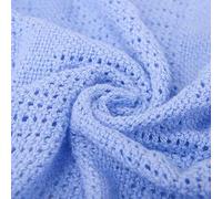 Family Bedding Coperta in cotone cellulare, per letto singolo, reversibile, leggera, termica, morbida, design tradizionale, 180 x 230 cm, colore: blu