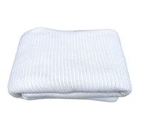 Family Bedding Coperta cellulare bianca per letto singolo, coperta cellulare per adulti, in cotone, reversibile, leggera, termica, morbida, tradizionale coperta cellulare (180 x 230 cm)