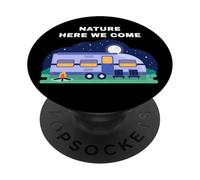 Family Camping Vacation Trip - Nature Here We Come PopSockets PopGrip Adesivo