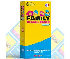 Family Challenge - Versione Francese - Divertenti giochi da tavolo per famiglie - Domande e sfide per bambini e adulti - Gioco di carte da 8 anni by Osmooz