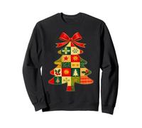 Family Christmas Patchwork Tree Holiday Xmas Vibes Men Women Felpa