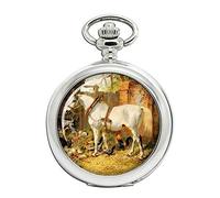 Family crests Bianco Cavallo da Tiro da Herring Orologio da Tasca Cacciatore
