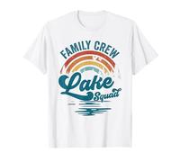 Family Crew Lake Squad Groovy Rainbow Vacation Gita al lago Maglietta