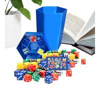 Family Dice Games, Toss Dice Game, Fun Indoor Activity Set for Classroom, Travel, Entertainment, Party, Picnic, Camping, School, 2.99x2.99x5.98 inches, Blue and Yellow Colored