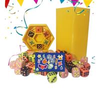 Family Dice Games, Toss Dice Game, Fun Indoor Activity Set for Classroom, Travel, Entertainment, Party, Picnic, Camping, School, 2.99x2.99x5.98 inches, Blue and Yellow Colored