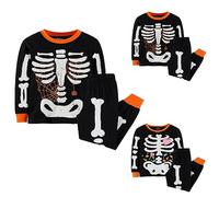 Family Feeling Kids Toddler Girls Boys Set di Pigiami scheletrici per Halloween Toddler Glow in The Dark (Orange #2, 2-3 Years)
