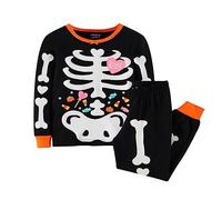 Family Feeling Kids Toddler Girls Boys Set di Pigiami scheletrici per Halloween Toddler Glow in The Dark (3-4 Years)