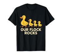 Family Funny Matching Group Our Flock Rocks Cute Yellow Duck Maglietta