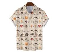 Family Gifts Kingdom Camicie hawaiane a fungo per uomo - Camicia a funghi, camicie a funghi per uomo, bottoni a righe a funghi, Colore 11, 3XL