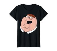 Family Guy Peter Griffin Oversized Portrait Funny Cartoon Maglietta, Donna, Nero, 3XL