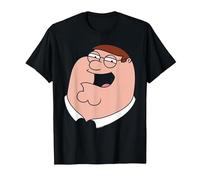 Family Guy Peter Griffin Oversized Portrait Funny Cartoon Maglietta, Uomo, Nero, XL