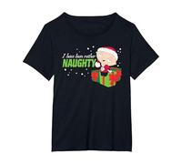 Family Guy Santa Stewie Funny Cartoon Maglietta, Donna Plus-Size, Nero, 3X