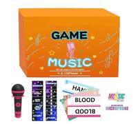 Family Karaoke Game - Giochi da tavolo da banco per feste, gioco da tavolo per cattivi cantanti, 2-10 giocatori, 125 carte, oltre 250 testi, per la serata di famiglia per le vacanze