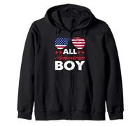 Family Matching 4 luglio All American Boy Occhiali da sole Felpa con Cappuccio