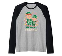 Family Matching Elf The Jolly Elf - Divertente Vacanza per Bambini Maglia con Maniche Raglan