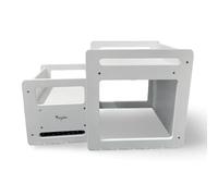 Family Nation, Set Tavolo e Sedia Montessoriani Evolutivi, Altezza Regolabile, Ideale per Leggere e Disegnare, per Bambini dai 10 ai 48 Mesi, Solida Struttura in Legno, Bianco