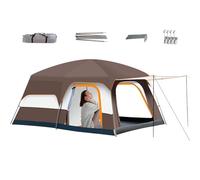 Family Tent, Cabin Shelter, Multi-Room Weatherproof Design with Full Rainfly, Quick Setup Poles Mesh window Doors, Outdoor Camping Tent for Beach Travel Hiking Festivals