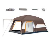 Family Tent, Cabin Shelter, Multi-Room Weatherproof Design with Full Rainfly, Quick Setup Poles Mesh window Doors, Outdoor Camping Tent for Beach Travel Hiking Festivals