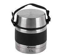 family Thermos per alimenti in acciaio inox, contenitore isolato per solidi e liquidi con contenitore interno per zuppe, salse o insalate (nero, 0,75 L)
