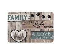 Family Where Life Begin And Love Never Ends Elephant Zerbino Asciugapassi Antiscivolo Tappeto Da Bagno Confortevole Tappeto Entrata Per Vasca Doccia Corridoio 40X60Cm