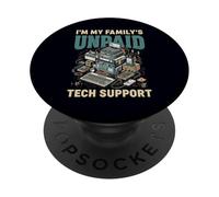 Familys Supporto tecnico non pagato, Funny Tech Computer Nerd Geek PopSockets PopGrip Adesivo