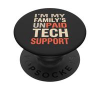Familys Supporto tecnico non pagato, Funny Tech Computer Nerd Geek PopSockets PopGrip Adesivo