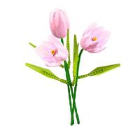 Famiredo Kit per la costruzione di fiori di tulipani per adulti, collezione botanica, set di blocchi per bouquet di fiori, fiori artificiali, mini mattoni da costruzione per regali/decorazione per la