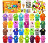 FAMKEEP Fluffy Butter Slime Set, 32 colori Fluffy Butter Slime Set,Putty Giocattoli,Crystal Slime per Bambini,DIY Slime Morbido ed Elasticizzato per Bambine e Bambini Regalo