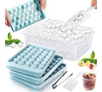 FAMKEEP Ghiaccio Stampo,6 Pezzi Stampo Cubetti di Ghiaccio con Coperchio,99 Cubetti Forme Ghiaccio,Mini Palline di Ghiaccio per Cubetti di Ghiaccio Whisky,Tè e Caffè (Blu)