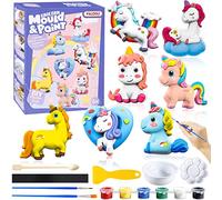 FAMKEEP Kit Pittura Ragazza Giocattolo Unicorno, 3D DIY Unicorno Figure Kit, Artigianato Pittura Bambini, Regalo Giocattolo per Bambini Unicorno per Ragazze 3-12 Anni