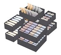 FAMKEEP Set di 8 Organizer Armadio Cassetti Intimo, Pieghevole Organizer Armadio Salvaspazio, Porta Mutande da Cassetto per Biancheria Intima, Reggiseni, Calze, Cravatte