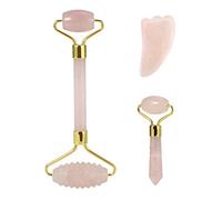 FAMKIT 3 Pz 3 in 1 Rullo di Giada per viso e Gua Sha Set - Beauty Cosmetic Facial Skin Roller Massager Strumento per Rilassare Rimozione Gonfiamento Rughe