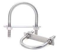 FamlTol U Bolt M8, 2 pezzi staffa a U M8 x 42 mm - Cavallotto in acciaio inox 304 con dadi e rondelle, adatto al fissaggio di tubi