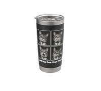 Fammi vedere i tuoi piedi, meme sul gatto Tabby Peace Silly Faces Bicchiere termico in acciaio inox doppia parete