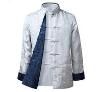 FAMMIX Giacca per Arti Marziali di Kung Fu Una Manica Lunga - Abiti da tangami Abiti Tradizionali Cinesi, Lino di Cotone Tai Chi Abiti Zen Uniforme di Meditazione Zen White-3XL